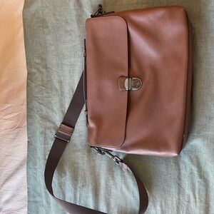 Brown leather coach computer bag